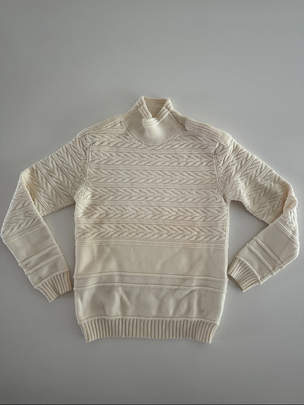 RAF SIMONS Cream Crewneck Wool Sweater